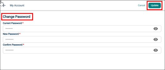 change password and update